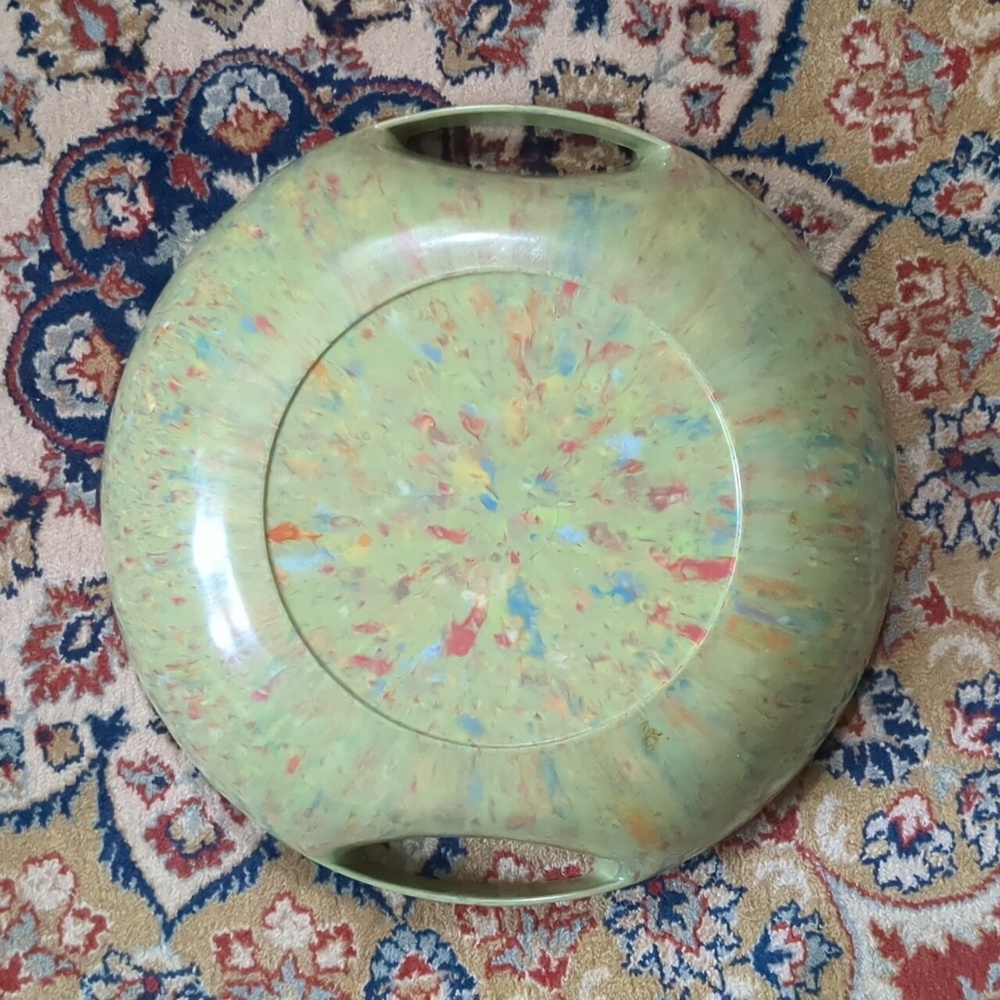 Double Handled Midcentury Texas Ware Confetti Bowl End of Day Splatter Pattern - Picture 2 of 3